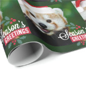 Seizoengroeten van Red Panda Santa Wrapping Pa Cadeaupapier (Rol Hoek)