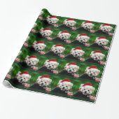 Seizoengroeten van Red Panda Santa Wrapping Pa Cadeaupapier (Uitgerold)