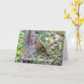Seizoengroeten, Winter Kardinaal Kaart (Gele Bloem)