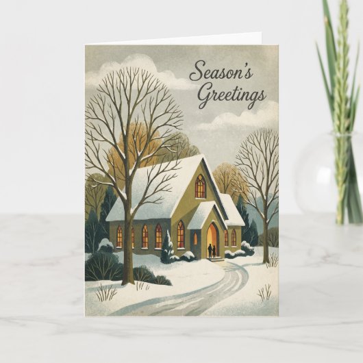Seizoengroeten Winter Kerkaart Kaart (Voorkant)