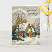 Seizoengroeten Winter Kerkaart Kaart (Gele Bloem)