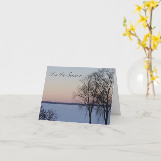 Seizoengroeten Wisconsin Winter Kerstmis Kaart (Gele Bloem)