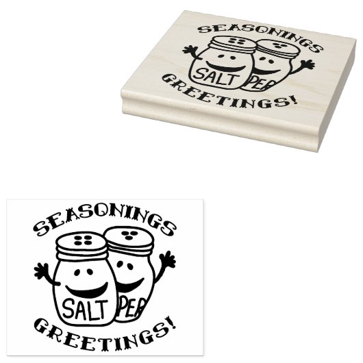Seizoengroeten | Zout- en peppervaartuigen Rubberstempel (Gestempeld)