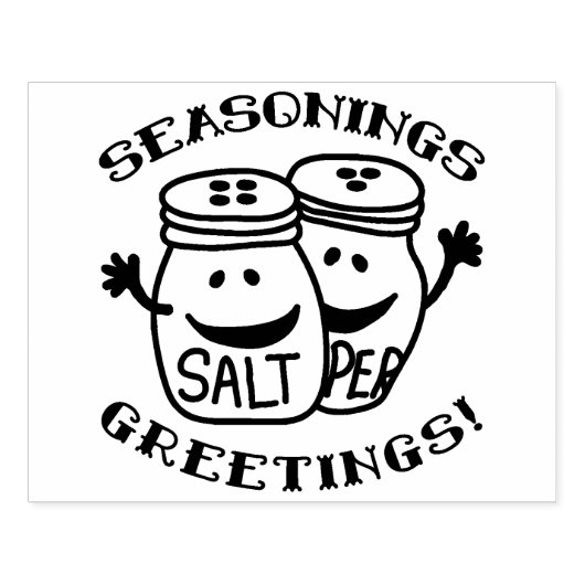 Seizoengroeten | Zout- en peppervaartuigen Rubberstempel (Afrduk)