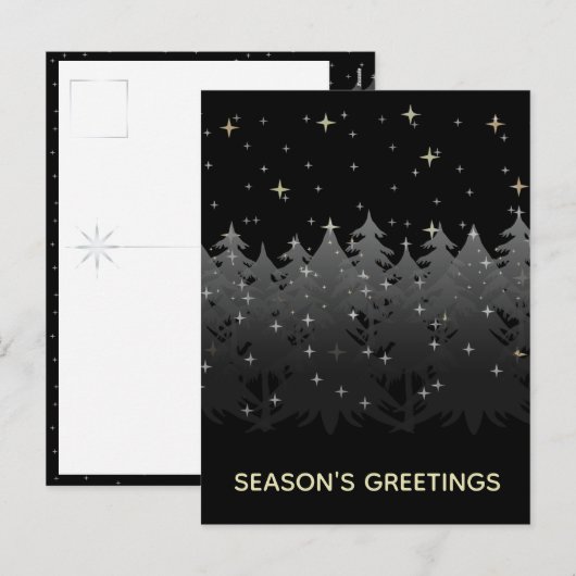 Seizoengroeten Zwarte Nachtelijke Hemel Sterren Go Feestdagenkaart (Voorkant / Achterkant)