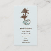 seizoenhellen en palmboom 1 blauw visitekaartje (Achterkant)