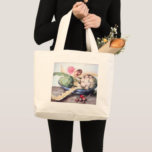 SEIZOENKUNST, ROOS EN STRAATRIA GROTE TOTE BAG (Voorkant (product))