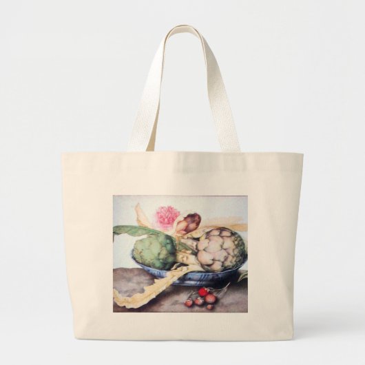 SEIZOENKUNST, ROOS EN STRAATRIA GROTE TOTE BAG (Voorkant)