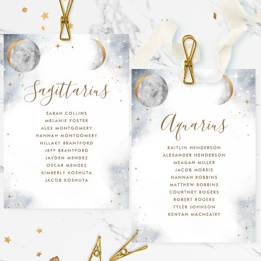 Seizoenplan Celestiaire tabelnaam met gastnamen