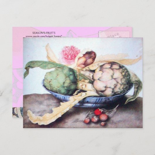 SEIZOENS 4- KUNSTSTOF, ROOS EN STRAATJES BRIEFKAART (Voorkant / Achterkant)