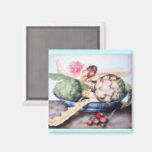 SEIZOENS 4- KUNSTSTOF, ROOS EN STRAATJES MAGNEET (Voorkant / Achterkant)