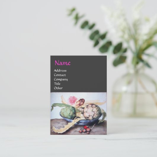 SEIZOENS 4- KUNSTSTOF, ROOS EN STRAATJES VISITEKAARTJE (Staand voorkant)