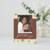 SEIZOENS FOTOKAART :: gedesigneerde sneeuwvlok P2 Feestdagenkaart (Staand voorkant)