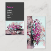 SEIZOEN'S FRUIT / AARDBEIEN, PEREN roze grijs Visitekaartje (Voorkant / Achterkant)