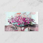 SEIZOEN'S FRUIT / AARDBEIEN, PEREN roze grijs Visitekaartje (Achterkant)