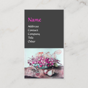 SEIZOEN'S FRUIT / AARDBEIEN, PEREN roze grijs Visitekaartje