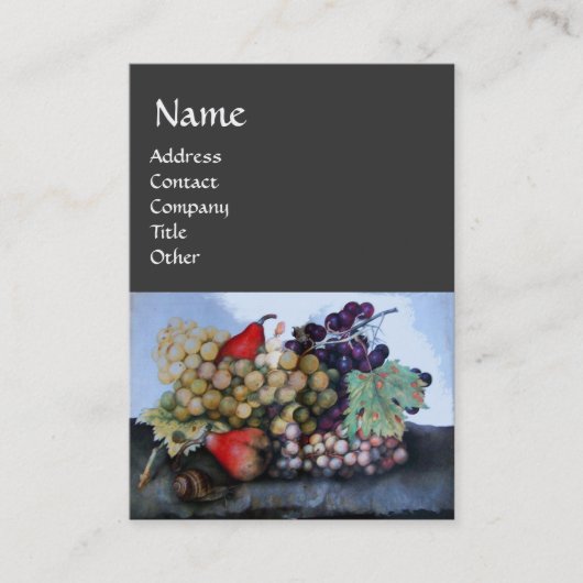 SEIZOEN'S FRUIT / DRUIVEN EN PEREN STILLEVEN VISITEKAARTJE (Voorkant)