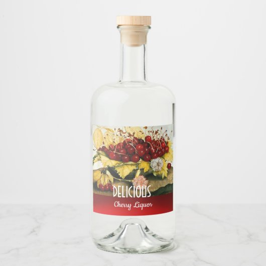 SEIZOEN'S FRUIT / KERSEN EN ANJERS KERSEN LIKEURFLES ETIKET (Voorkant)