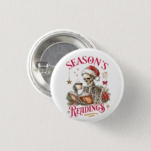Seizoens lectuur ronde button 3,2 cm (Voorkant /achterkant)