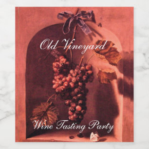 SEIZOENS VRUCHTIGHEID / GRAPES , BLAUW REUZER WIJN ETIKET