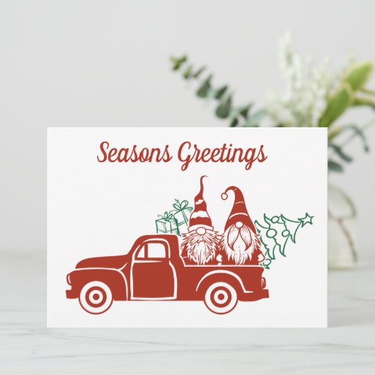 Seizoensbegroetings gnome voegt sentiment Kerstmis (Staand voorkant)