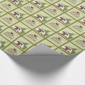 Seizoensblaasjes Schapen met boom en geschenk Cadeaupapier (Hoek)