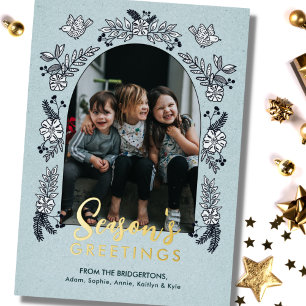 Seizoensbloeiende bloemen Fotoplein Folie Feestdagenkaart