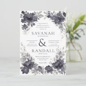 Seizoensbloemen: Elegante Waterverf bruiloft Kaart (Staand voorkant)