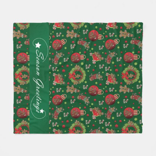Seizoensbroden kerstontbijt Mannen Fleece Deken (Voorkant (Horizontaal))