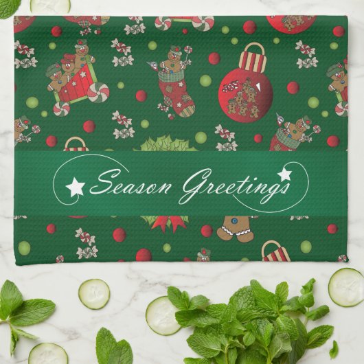 Seizoensbroden kerstontbijt Mannen Theedoek (Gevouwen)