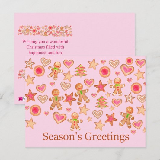 Seizoensbroedkoekjes waterverf briefkaart (Voorkant / Achterkant)