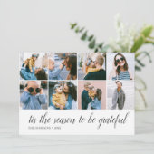 Seizoenscalligrafie Foto Feestdagenkaart (Staand voorkant)