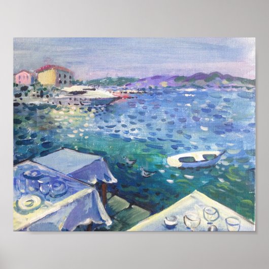 seizoenscape - een restaurant van de zee poster (Voorkant)