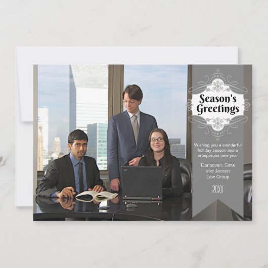 Seizoensdagbouwfotokaart Feestdagenkaart (Voorkant)