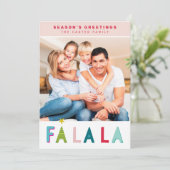 SEIZOENSE feestdag falala typografie roze Feestdagenkaart (Staand voorkant)