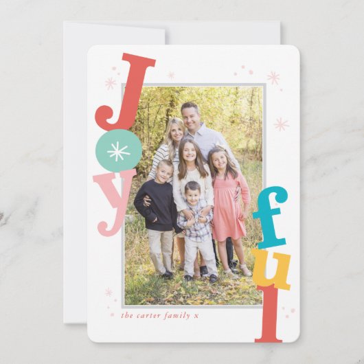 SEIZOENSE feestdag vrolijke lijst typografie Feestdagenkaart (Voorkant)