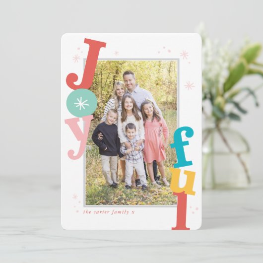 SEIZOENSE feestdag vrolijke lijst typografie Feestdagenkaart (Staand voorkant)