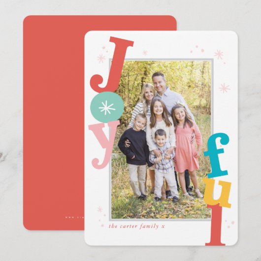 SEIZOENSE feestdag vrolijke lijst typografie Feestdagenkaart (Voorkant / Achterkant)