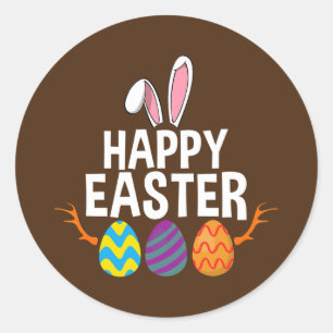 Seizoenseizoen Eieren Deer Funny Easter Day Egg Hu Ronde Sticker