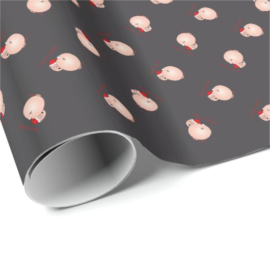 "Seizoenseten" Humoureuze Varkens Cadeaupapier (Rol Hoek)