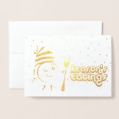 Seizoenseten retro bord kerstkoekjes eten folie kaarten (Voorkant met envelop)