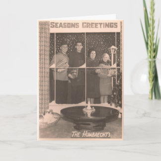 Seizoensfamilie Vintage Foto Feestdagen Kaart