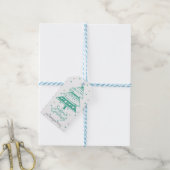 Seizoensfeest kerstboomvakantie cadeaulabel (Met Touw)