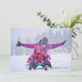 Seizoensfeest kerstfeestdag fotokaart feestdagenkaart (Staand voorkant)