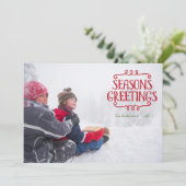 Seizoensfeest kerstfeestdag fotokaart feestdagenkaart (Staand voorkant)