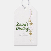 Seizoensfeest kerstfeestdagen gouden sterren cadeaulabel (Voorkant)