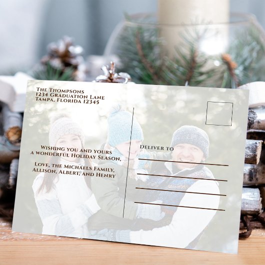 Seizoensfeestdag twee foto Rode kardinaal Feestdagenkaart