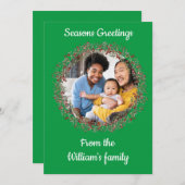 Seizoensfoto Familie Kerstmis Feestdagenkaart (Voorkant / Achterkant)