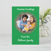 Seizoensfoto Familie Kerstmis Feestdagenkaart (Staand voorkant)