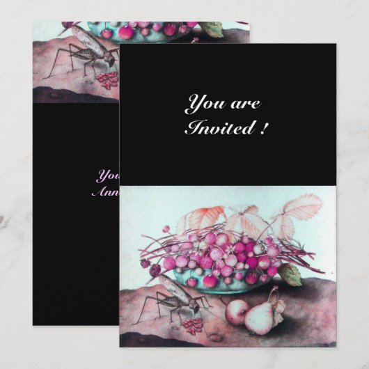 SEIZOENSFRUIT / AARDBEIEN EN PEREN KAART (Voorkant / Achterkant)